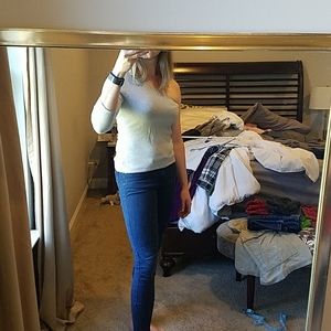 One shoulder silver sparkled shirt